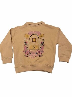Volcom Kids Tan Half-Zip Sweatshirt with Sun Graphic